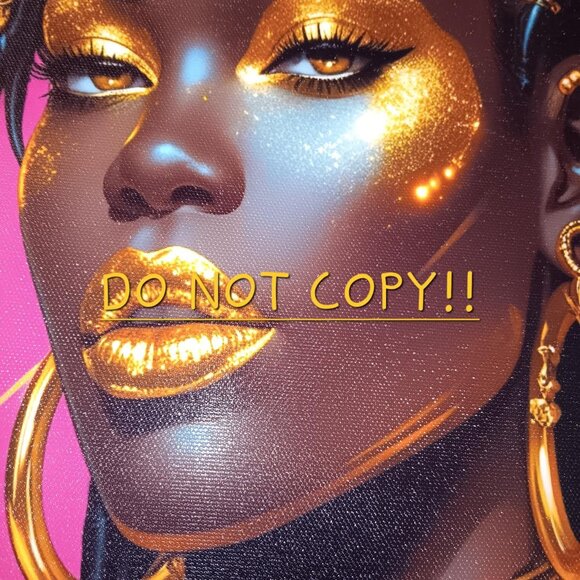 African American Queen w/ Dreadlocks & Gold-GOLDEN SOVEREIGN Artwork - 11"x17" - Picture 10 of 10